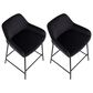 LumiSource Daniella Counter Stool with Black Velvet Upholstery in Black (Set of 2), , large