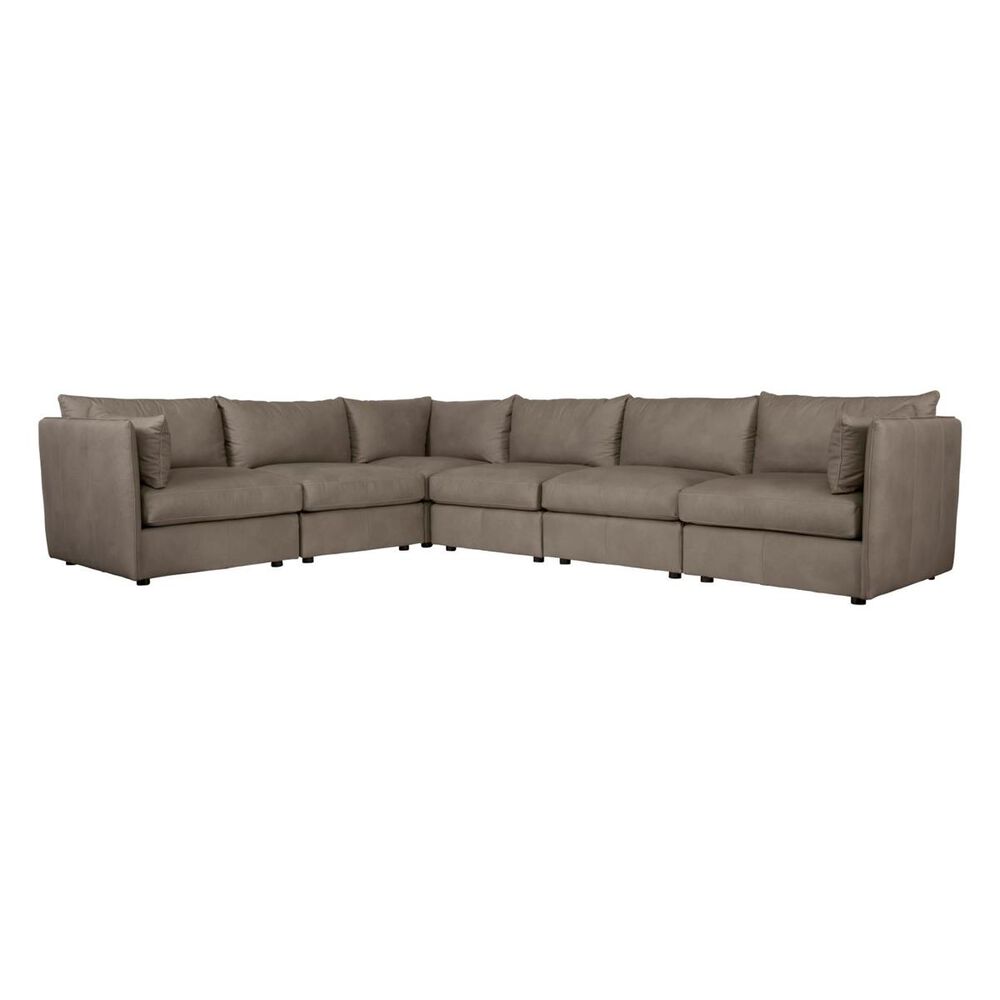 Bernhardt Preston 6-Piece Sectional in Grey Leather, , large