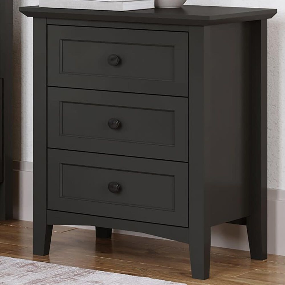 Urban Home Grace 3-Drawer Nightstand in Raven Black, , large