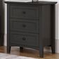 Urban Home Grace 3-Drawer Nightstand in Raven Black, , large