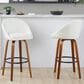 LumiSource Matisse 30" Swivel Barstool with Cream Fabric Upholstery in Walnut and Black (Set of 2), , large