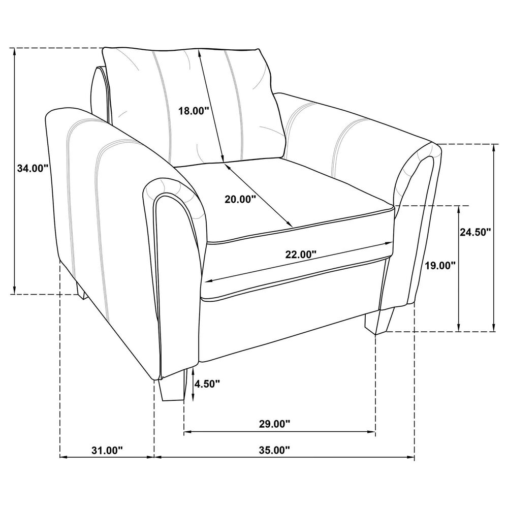 Coaster Davis Accent Arm Chair in Grey, , large