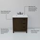 Lexora Home Marsyas 30" Single Bathroom Vanity in Brown with White Quartz Top and Rectangular Sink, , large