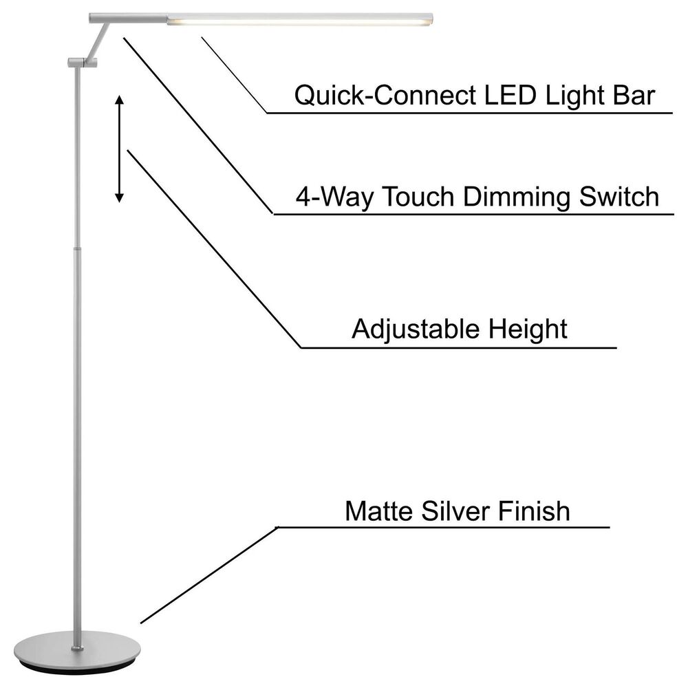 Lite Source Tilla LED Floor Lamp in Silver, , large