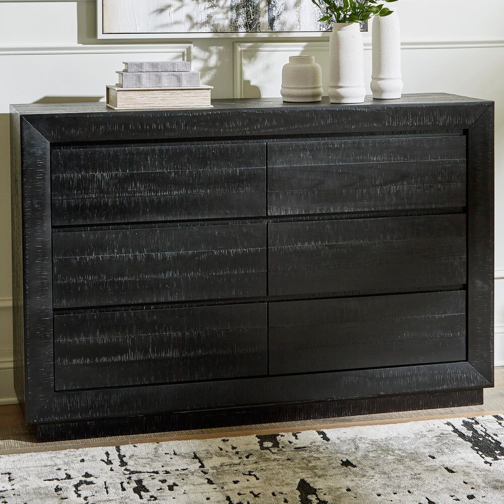Ashley Londer 6-Drawer Dresser in Black, , large