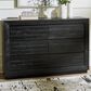 Ashley Londer 6-Drawer Dresser in Black, , large