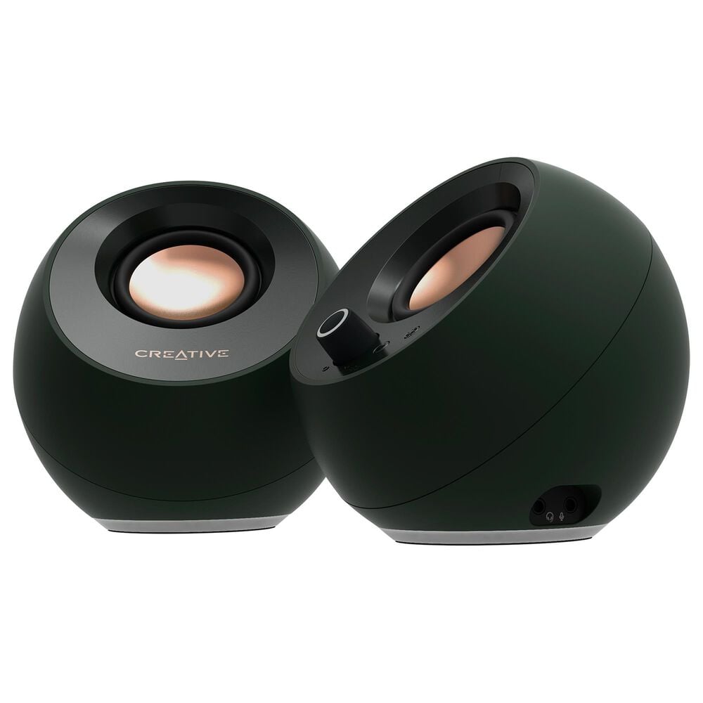 Creative Labs Pebble Pro Desktop Speaker with Bluetooth and RGB Lighting in Alpine Green, , large