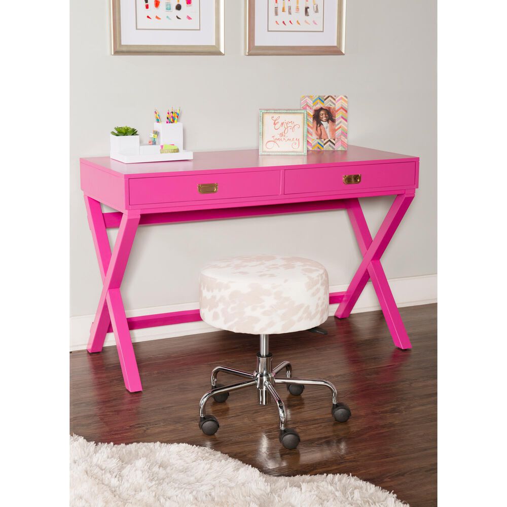 Linon Home Decor Peggy Writing Desk in Raspberry Pink, , large