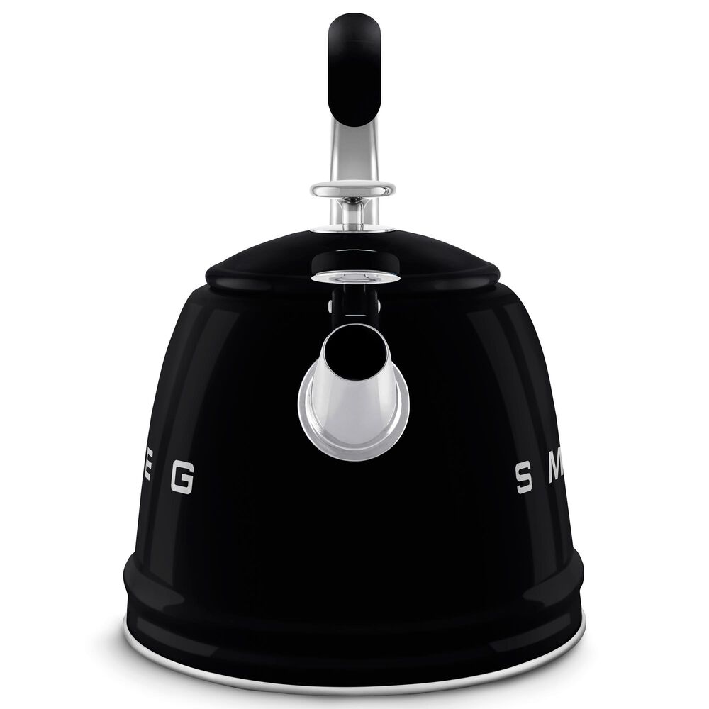 SMEG 2.3L Retro Style Electric Whistling Kettle in Black, , large