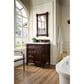 James Martin Vanities Brittany 30" Single Bathroom Vanity in Burnished Mahogany with 3 cm Carrara White Marble Top and Rectangle Sink, , large