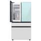 Samsung Bespoke Bespoke 23 Cu. Ft. Counter Depth French Door Refrigerator with Beverage Center - Morning Blue Glass Top Panel with White Glass Middle and Bottom Panels Included, , large