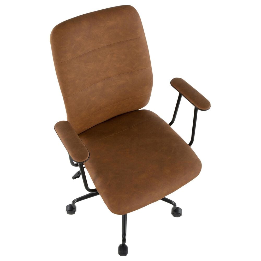 Lumisource Fredrick Office Chair with Brown Cushion in Black, , large