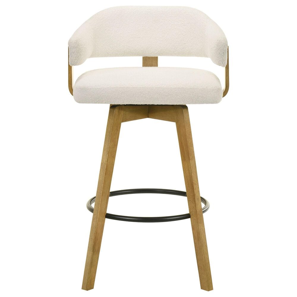 Armen Living Callah Swivel Bar Height Stool in Amber Glow, , large