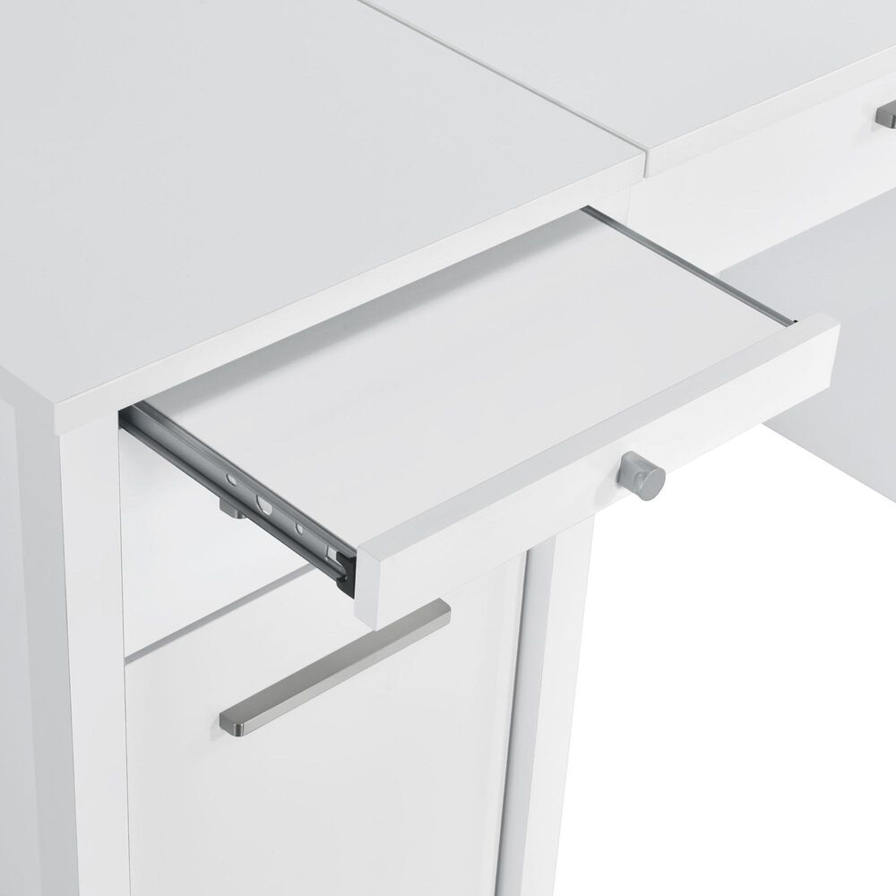 Coaster Dylan Lift Top Office Desk in White High Gloss, , large