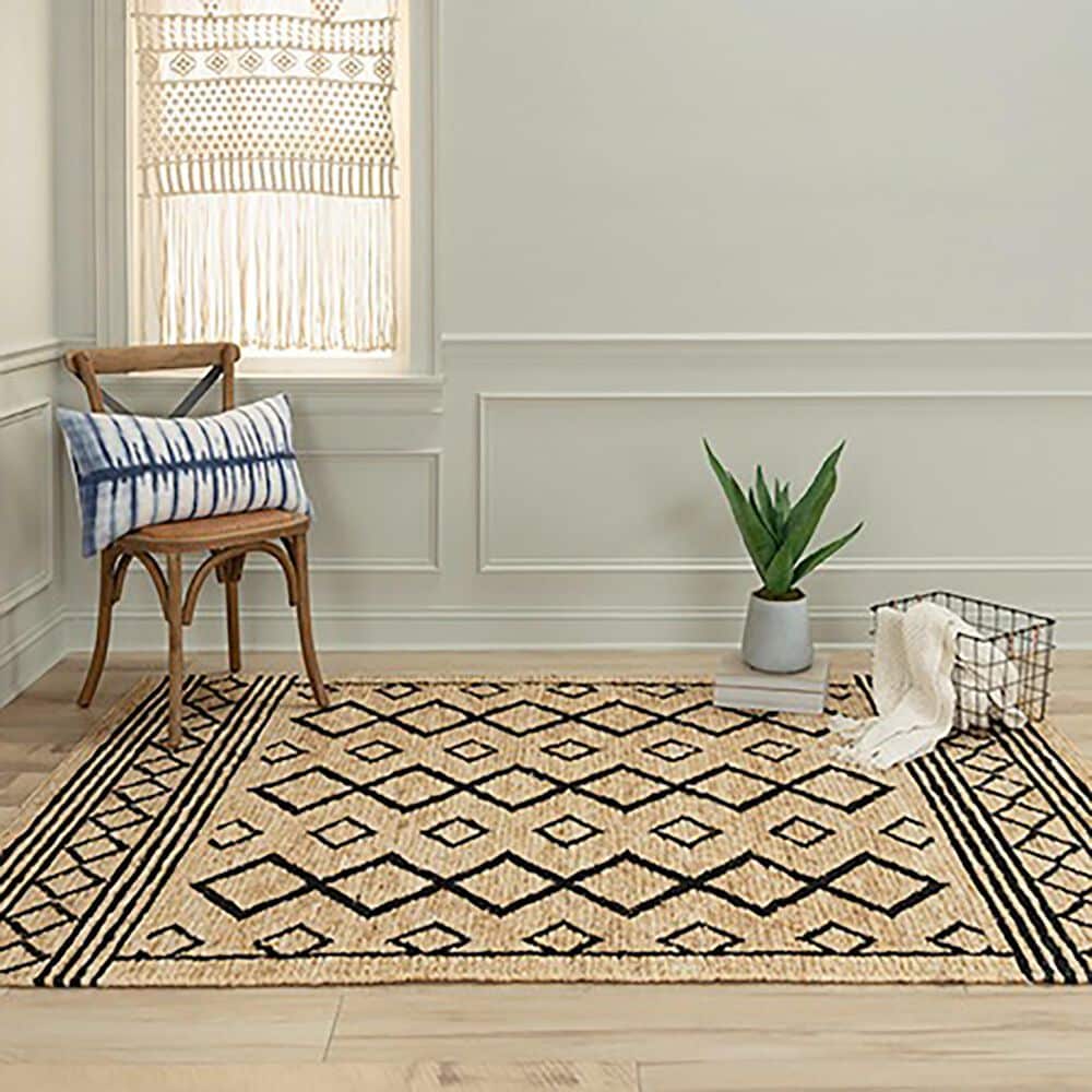 RIZZY Bengal 5&#39; x 7&#39;6&quot; Beige and Black Area Rug, , large