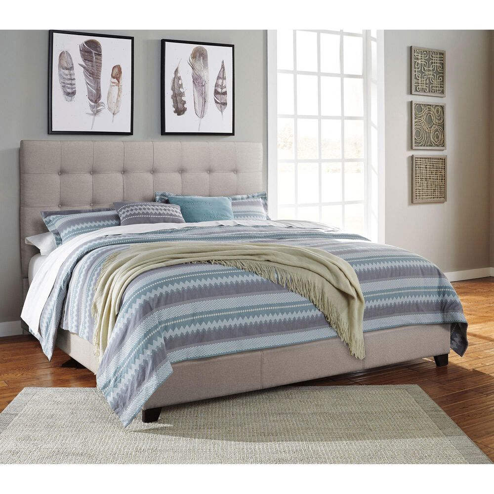 Signature Design by Ashley King Upholstered Bed in Beige | Nebraska