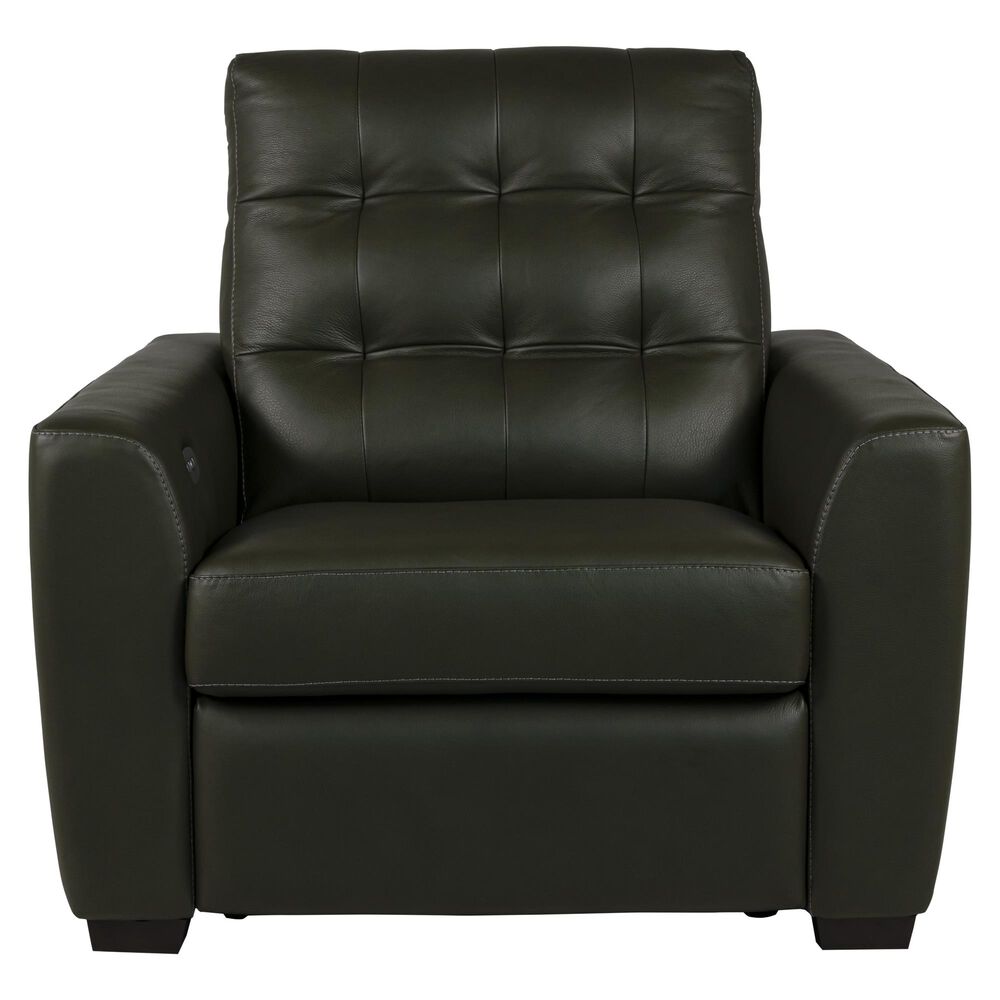 American Leather Napa Leather Power Reclining Chair in Olive Green, , large