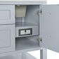 James Martin Vanities Breckenridge 60" Double Bathroom Vanity in Serenity Blue with 3 cm White Zeus Quartz Top and Rectangular Sinks, , large