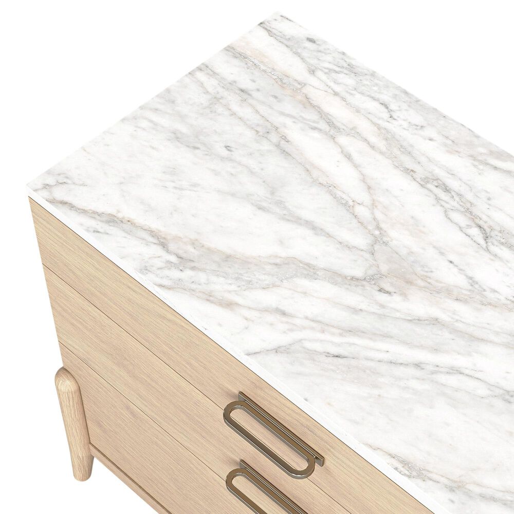 Stickley Furniture Lucerne 3 Drawer Nightstand in Sunwashed Linen, , large