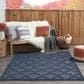Nourison Easy Care 5" x 7" Navy Blue Indoor/Outdoor Area Rug, , large