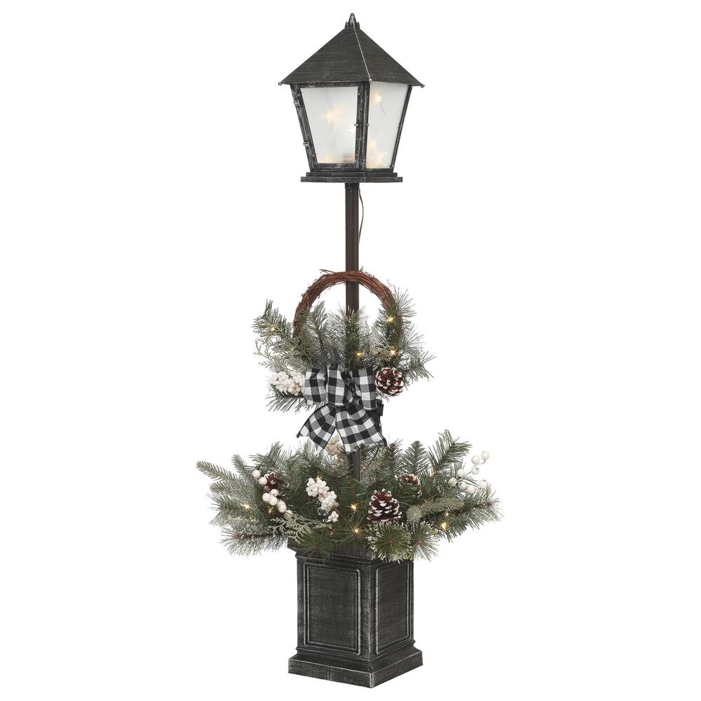 The Gerson Company 4" Mixed Pine Lantern Pole with 40 LED Lights, , large