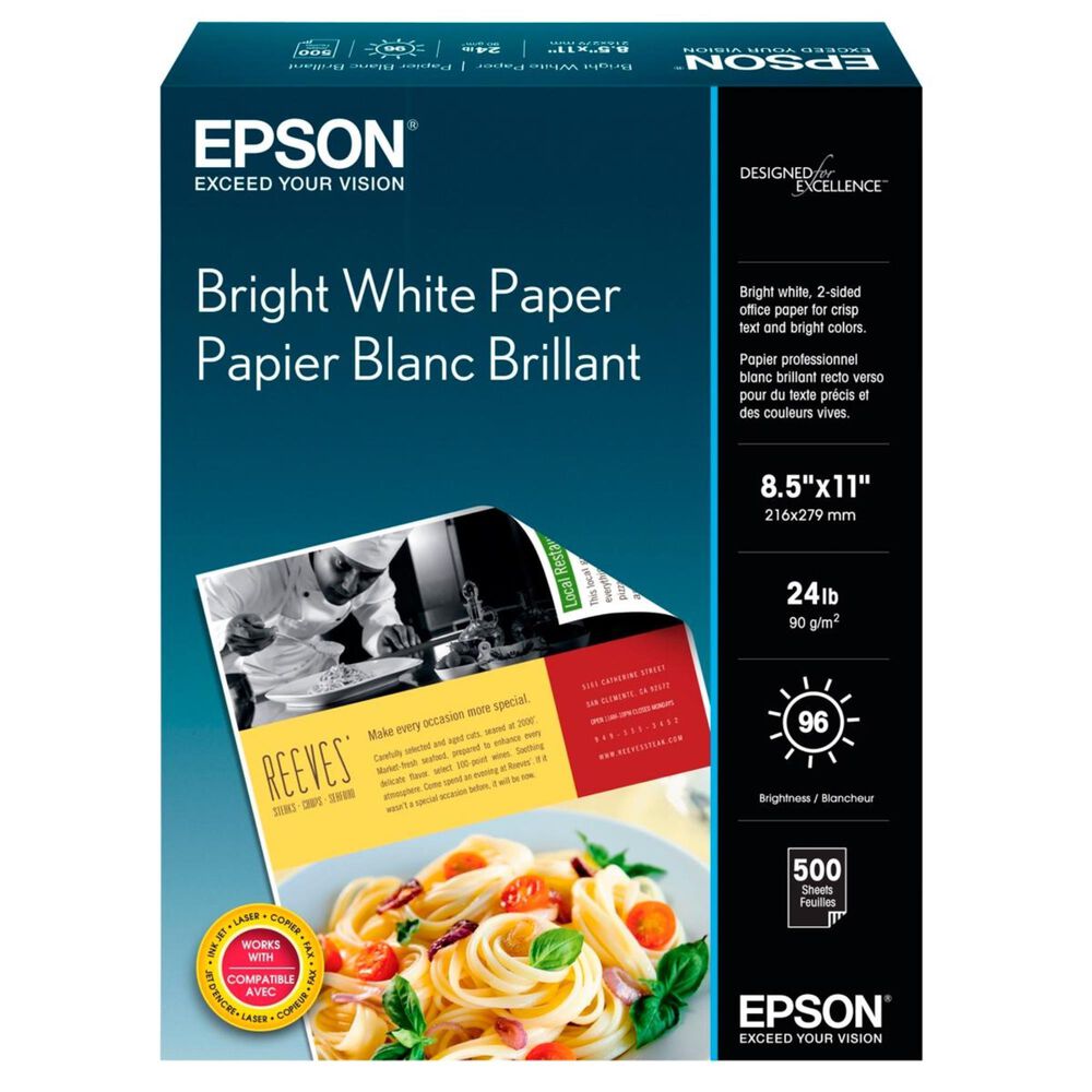 Epson Bright White Paper (8.5x11" 500 Sheets) Nebraska Furniture Mart