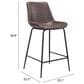 Zuo Modern Byron Counter Chair in Brown/Black, , large