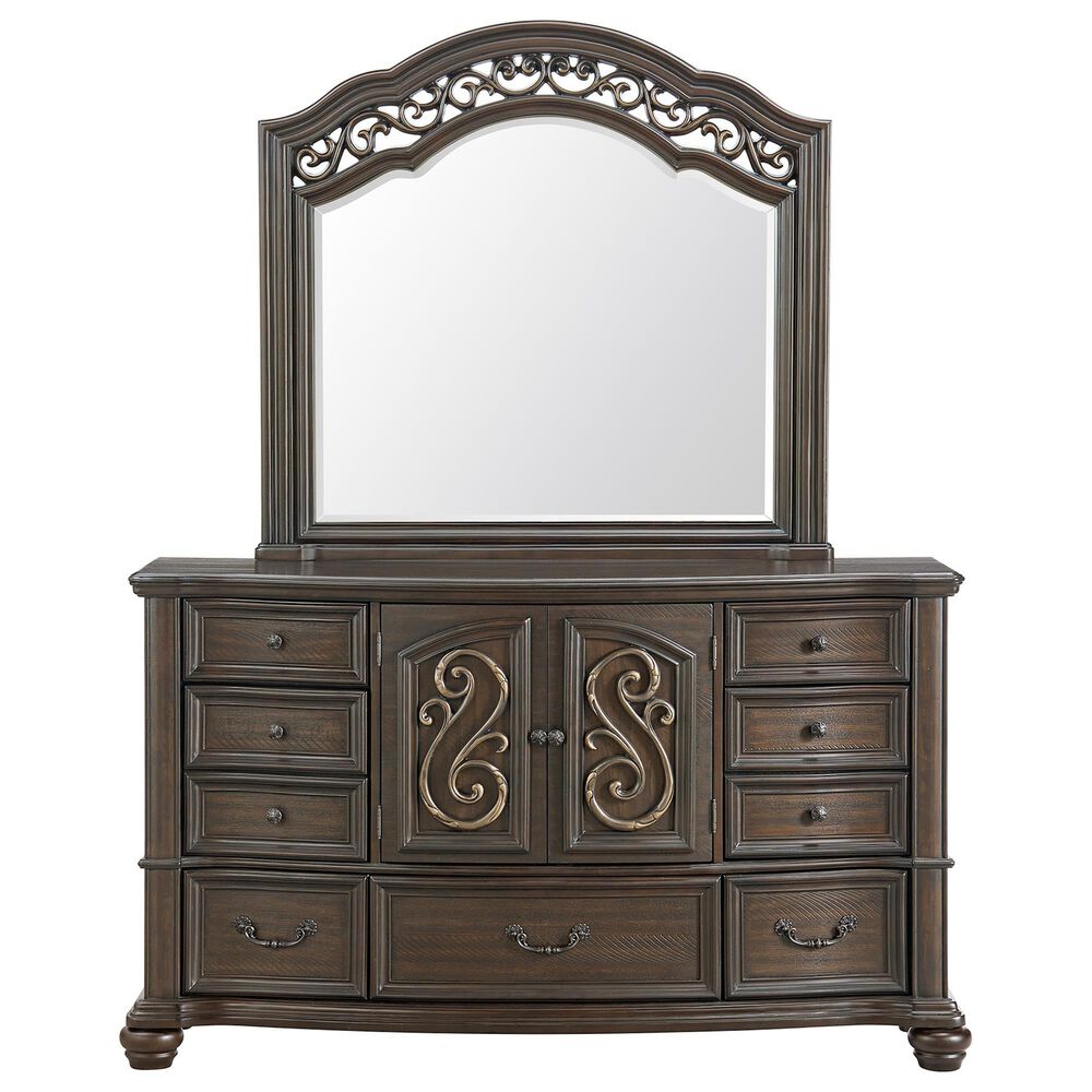 Mayberry Hill Brunswick 4-Piece King Panel Bedroom Set in Mahogany, , large