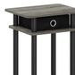 HOMLUX Turn-N-Tube Tall End Table in French Oak and Black, , large