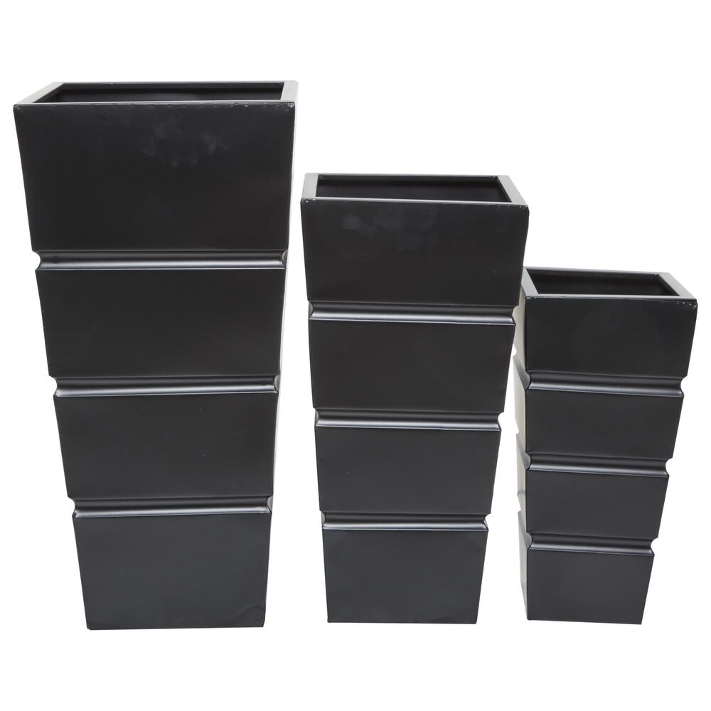 Maple and Jade 31" x 15" Planter in Black (Set of 3), , large