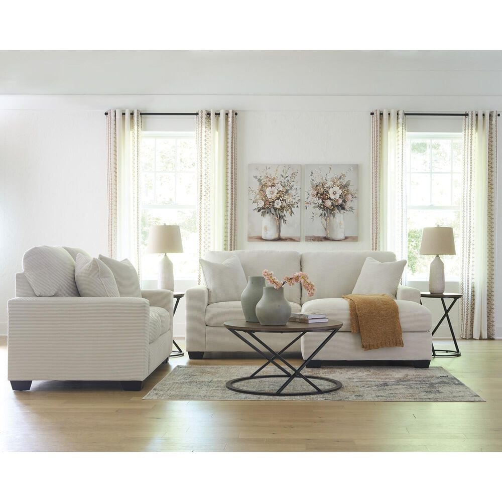 Ashley Greenbriar Stationary Loveseat Chaise in Ivory, , large