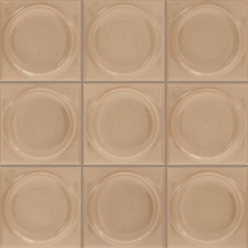 Dal-Tile Nu Bare Caramel 4" x 4" Square Circle Ceramic Tile, , large