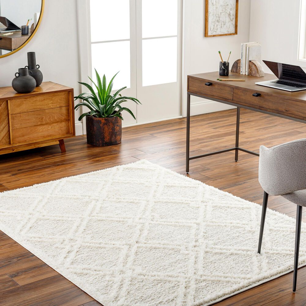 Surya Rodos RDO2312 6&#39;7&quot; x 9&#39; Beige and White Area Rug, , large