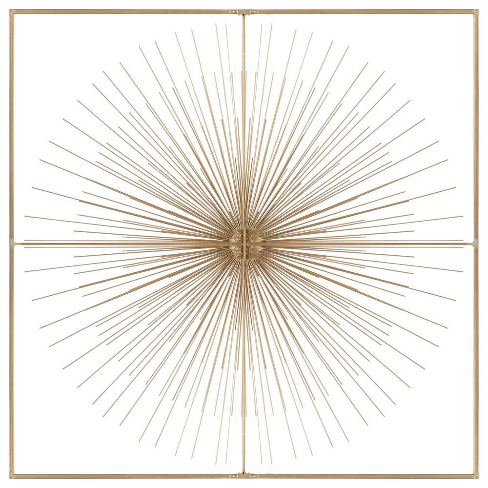 CosmoLiving by Cosmopolitan 36&quot; Square Modern Wall Decor with Starburst Center in Gold, , large
