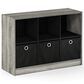 HOMLUX 6-Cube Bookshelf Bookcase with Storage Bins in French Oak, , large