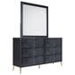 New Heritage Design Kailani 6-Drawer Dresser and Mirror in Black and Gold, , large