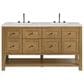 James Martin Vanities Breckenridge 60" Double Bathroom Vanity in Light Natural Oak with 3 cm Eternal Jasmine Pearl Quartz Top and Rectangular Sinks, , large