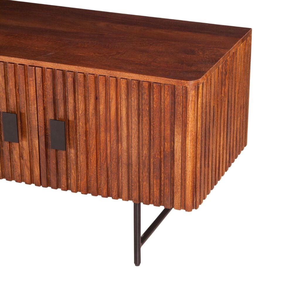 Home Trends &amp; Design Verbania 98" Media Cabinet in Pecan Brown, , large