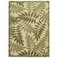Nourison Aloha ALH18 12" x 15" Ivory and Green Indoor/Outdoor Area Rug, , large