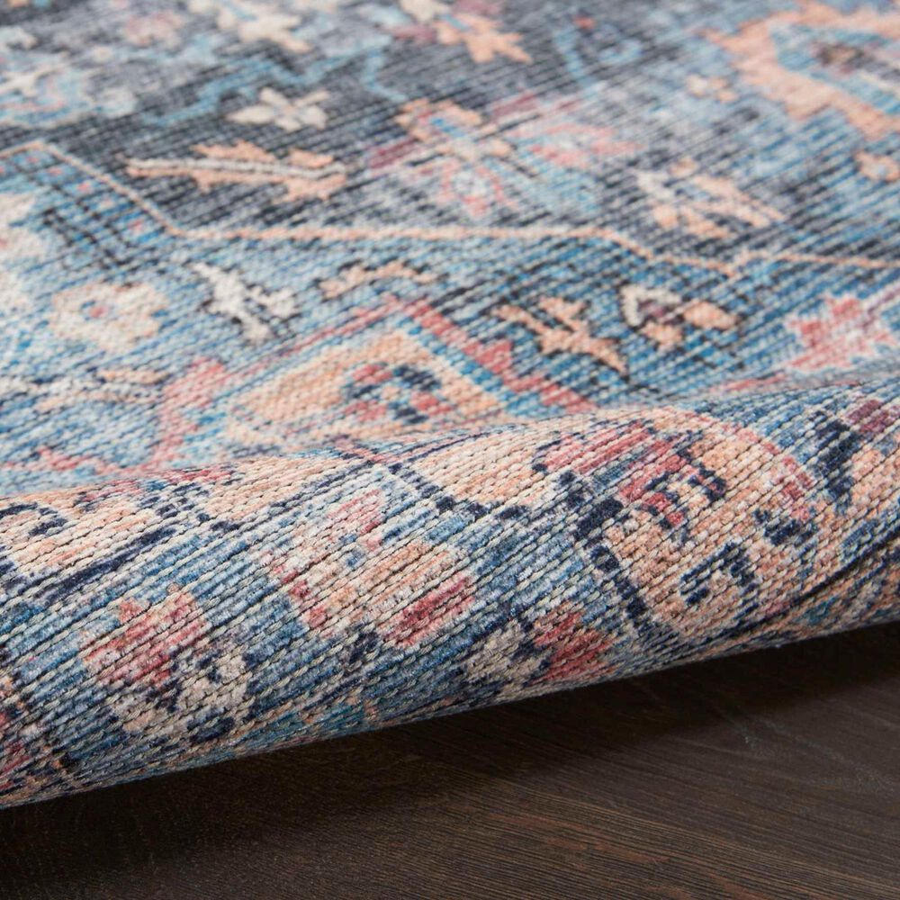 57 Grand by Nicole Curtis Series 1 2&#39; x 6&#39; Blue, Beige and Pink Runner, , large