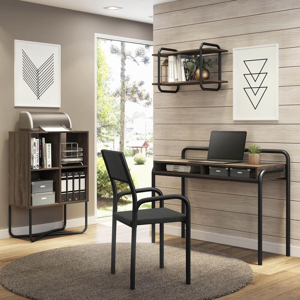 Rta Products Llc Allure Modern Classic Writing Desk in Walnut and Black, , large