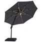 Furniture of America Ausma 10" LED Light Double Top Octagon Patio Umbrella with Base in Gray, , large
