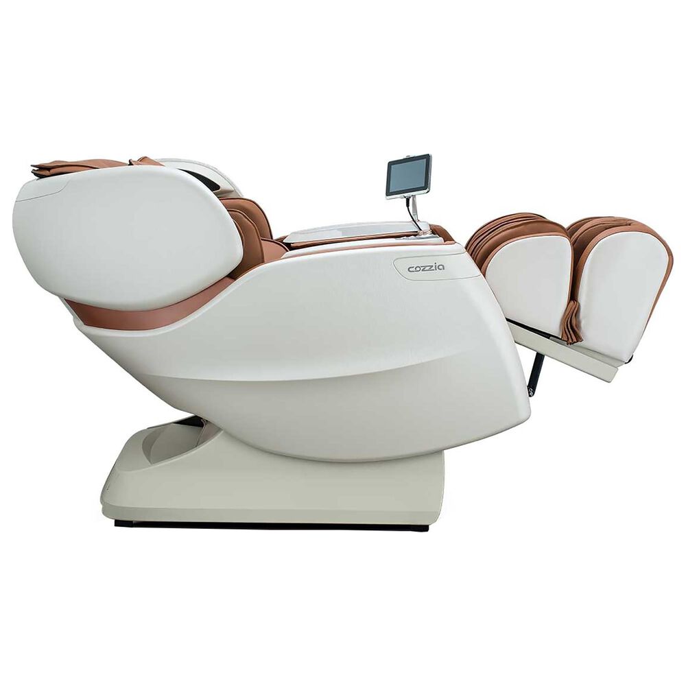 Cozzia Qi SE Massage Chair in Cappuccino and Pearl White, , large