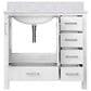 Lexora Home Jacques 36" Left Offset Single Bathroom Vanity in White with 2 cm White Carrara Marble Top and Rectangular Sink, , large