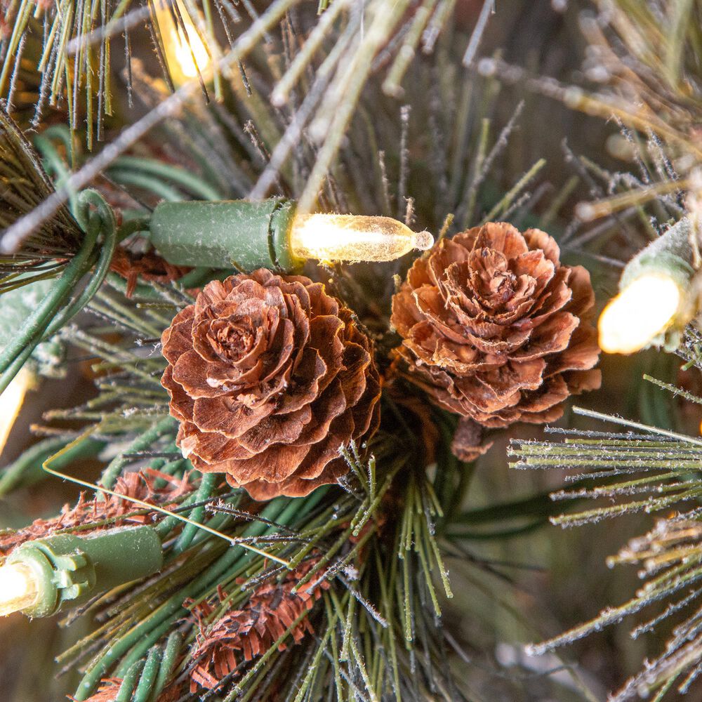 The Gerson Company 7.5&#39; Scotch Pine Christmas Tree with Clear Lights in Green, , large