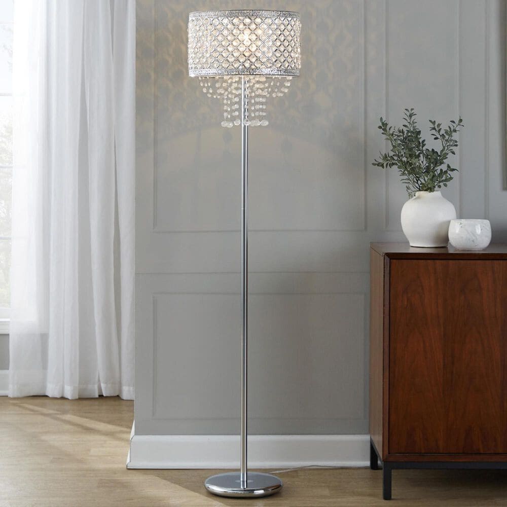 LumiSource Droplets Sleek Floor Lamp in Chrome, , large