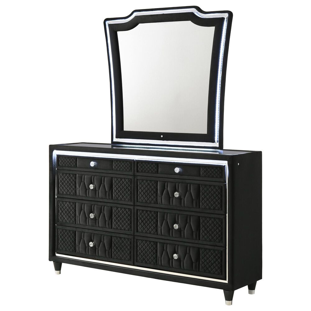Pacific Landing Lorient Glam Dresser and Mirror in Black, , large
