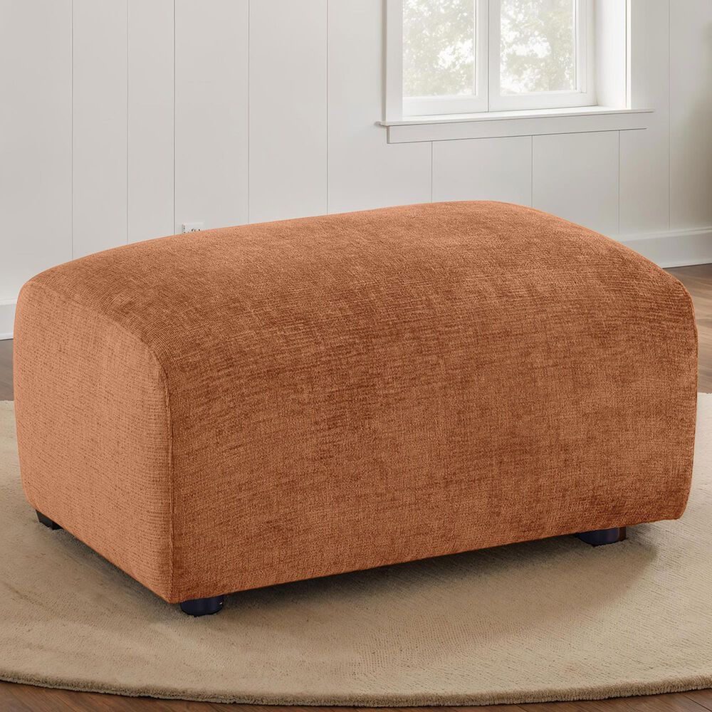 Coaster Burnett Upholstered Ottoman in Burnt Orange, , large