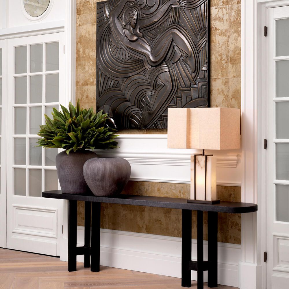 Eichholtz Corpoation Usa Libertine Console Table Top in Burnt Meranti, , large