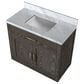 Lexora Home Abbey 36" Single Bathroom Vanity in Brown Oak with 2 cm White Carrara Marble Top and Rectangular Sink, , large